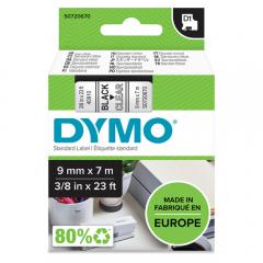  Dymo märk-tejp/band D1, 9mmx7meter svart/klar