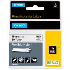  Märkband Dymo Rhino 6000 12mm x 5,5meter svart/vit nylon