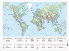  Väggkalender 2023 Väggblad Världskarta