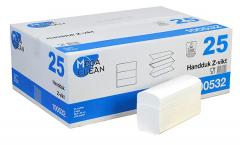  Handduk MegaClean Plus z-vikt, 2-lager vit