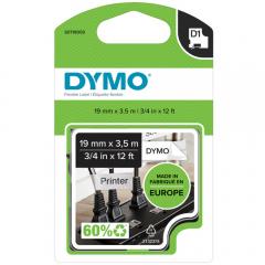  Dymo märk-tejp/band D1, 19mmx3,5meter svart/vit nylon