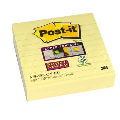  Post-it Super Sticky 101x101 gul linjerat