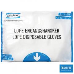 Engångshandskar LDPE med präglad yta