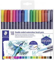  Färgpenna Staedtler twin-tip vattenlöslig 18st/set