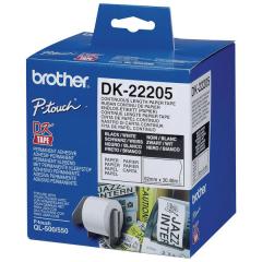  Etiketter Brother DK-22205 62mm x 30,48m vit papper