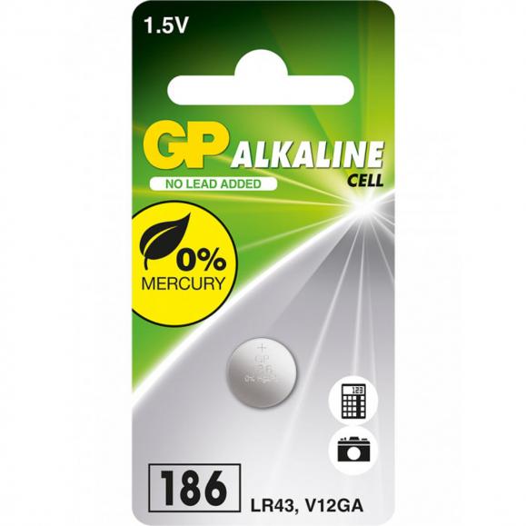  Batteri GP Alkaline LR43 1,5-volt