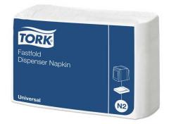  Dispenserservett Tork Fastfold Universal N2 1-lager vit