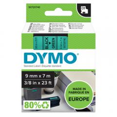  Dymo märk-tejp/band D1, 9mmx7meter svart/grön