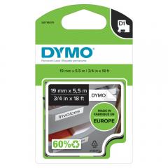  Dymo märk-tejp/band D1, 19mmx7meter svart/vit polyester