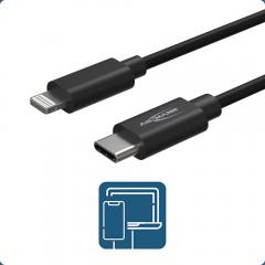  USB-kabel typ C - Lightning 2,0m svart