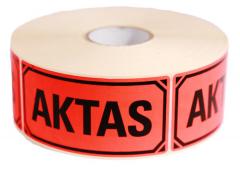  Etikett "Aktas" röd 50x100mm