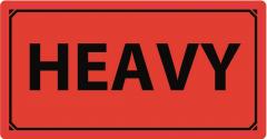  Etikett "Heavy" röd 50x100mm