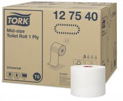  Tork Mid-size Toalettpapper Universal T6 135m, 1-lager vit