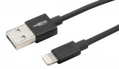  USB-kabel typ A-Lightning 1,8m svart
