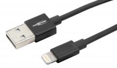  USB-kabel typ A-Lightning svart