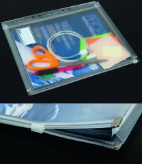  Bälg-/blixtlåsficka A4+ PP multihålad transparent