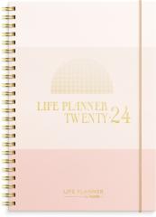  Kalender 2024 Life Planner Pink horisontell