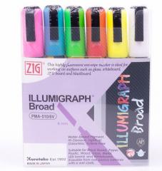  Färgpenna Zig Illumigraph 6mm 6-färgsset