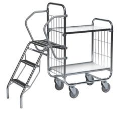 Hyllvagn med stege, 2-hyllplan, 815x470x1120mm