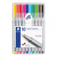  Fineliner Staedtler Triplus 10-färgsset