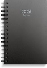  Kalender 2026 Dagbok svart PP-plast
