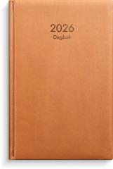  Kalender 2026 Dagbok cognac konstläder