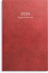  Kalender 2026 Dagbokskalender rött konstläder