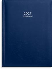  Kalender 2027 Veckojournal blått konstläder