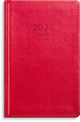  Kalender 2026 Leader rött konstläder