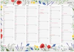  Väggkalender 2026 Väggblad Blomster