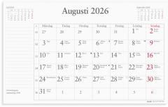  Kalender 2026 Månadsblock 240x152 mm