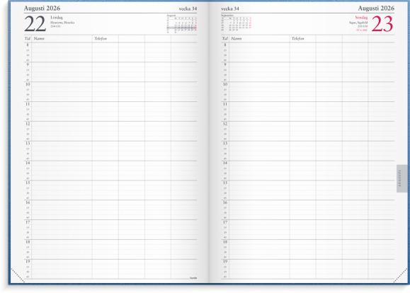  Kalender 2026 Tidjournal blå kartong