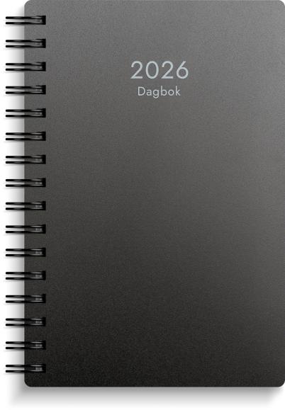  Kalender 2026 Dagbok svart PP-plast