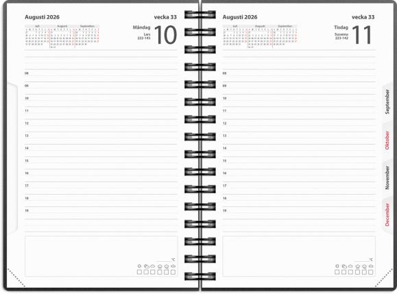  Kalender 2026 Dagbok svart PP-plast