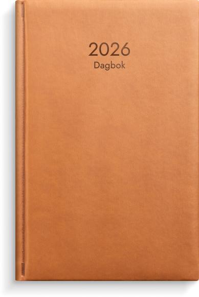  Kalender 2026 Dagbok cognac konstläder