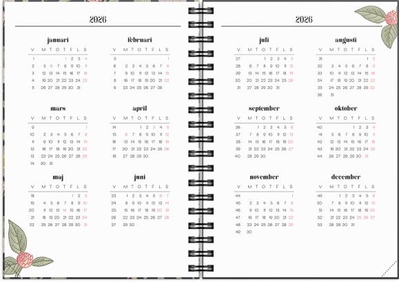  Kalender 2026 Life Planner Floral