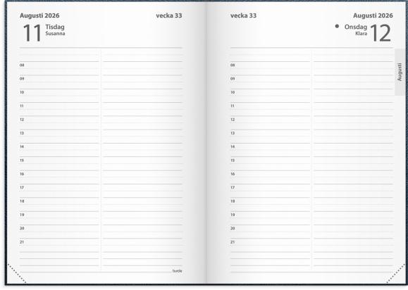  Kalender 2026 Liten Dagbok blått konstläder