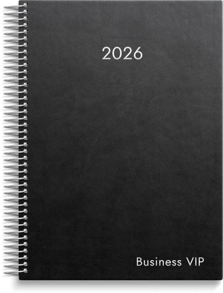  Kalender 2026 Business VIP svart konstläder