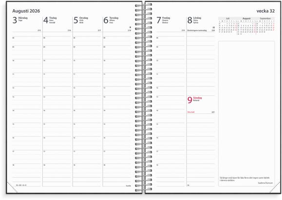  Kalender 2026 Business VIP svart konstläder