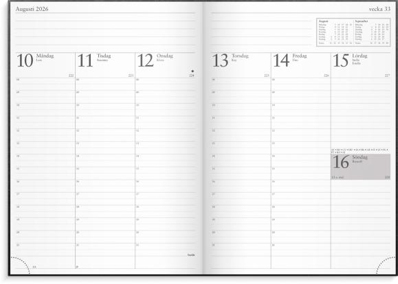  Kalender 2026 Företagarkalendern svart konstläder