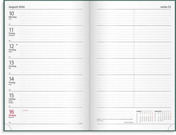  Kalender 2026 Kontorskalender grön