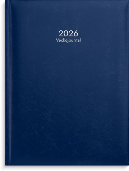  Kalender 2026 Veckojournal blått konstläder