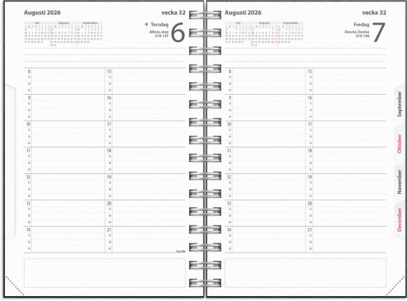  Kalender 2026 Tidkalender svart kartong
