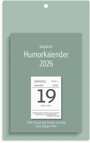  Kalender 2026 Väggplån med dagblock Humor