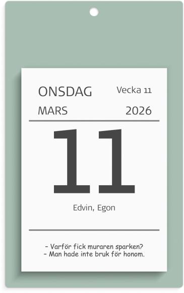  Kalender 2026 Väggplån med dagblock Humor