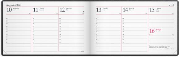  Kalender 2026 Veckokalendern svart skinn