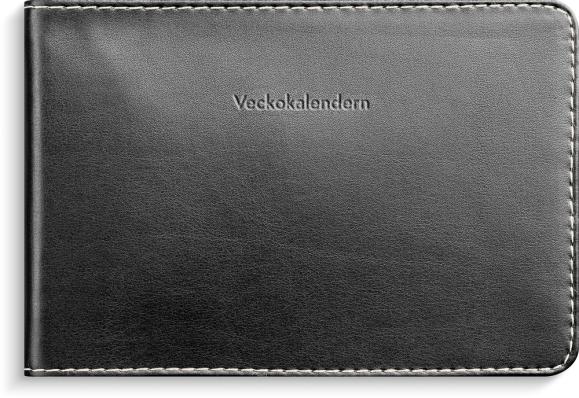  Kalender 2026 Veckokalendern svart konstläder