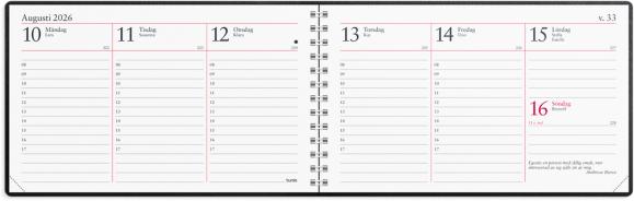  Kalender 2026 Veckokalendern svart konstläder