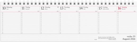  Kalender 2026 Veckoalmanackan
