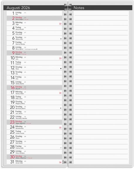  Kalender 2026 Bordskalender Elegant spiral
